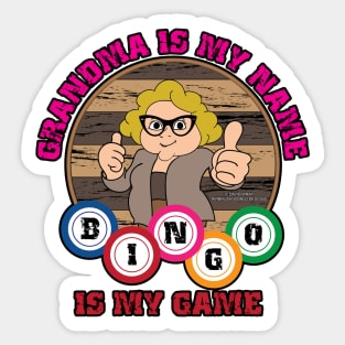 Grandma Is My Name Bingo Is My Game Grandmother Novelty Gift Sticker